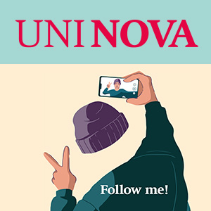 Uni Nova logo, issue title 