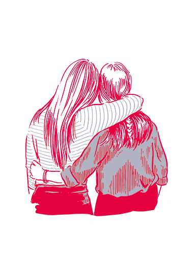 Two teenage girls arm in arm Two teenage girls arm in arm