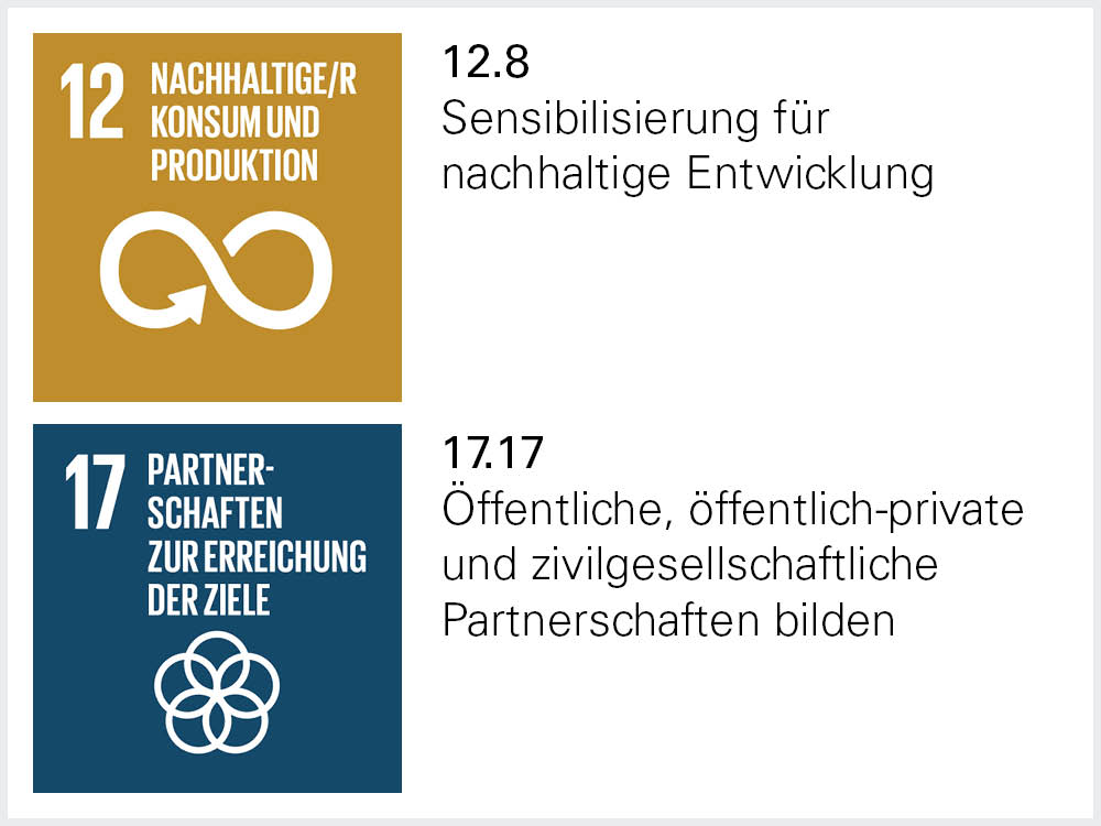 Sustainable Development Goal 12.8 und 17.17 Sustainable Development Goal 12.8 und 17.17