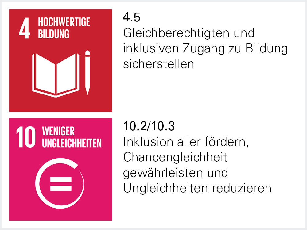 Sustainable Development Goal 4.5 und 10.2/3 Sustainable Development Goal 4.5 und 10.2/3