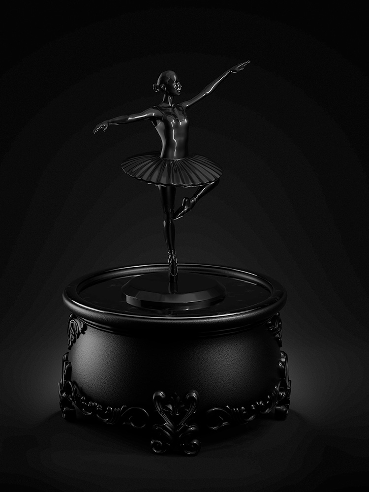 black image of a music box black image of a music box